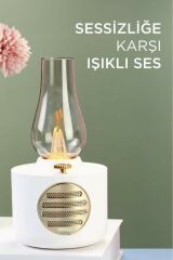 Vintage Gaz Lambası Taşınabilir Bluetooth Speaker Ayarlanabilir Işıklı USB Şarjlı