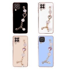 Samsung Galaxy A12 Kılıf El Tutamaçlı Kamera Korumalı Taka Silikon Kapak