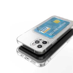 iPhone 12 Pro Max Kılıf Kartlıklı Şeffaf Setra Clear Silikon Kapak