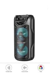 1558 3 inc RGB Ledli Radyolu Taşınabilir Bluetooth Hoparlör Parti Speaker