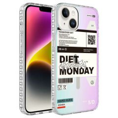 iPhone 14 Plus Kılıf Airbag Kenarlı Renkli Desenli Silikon Elegans Kapak