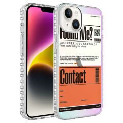 iPhone 14 Plus Kılıf Airbag Kenarlı Renkli Desenli Silikon Elegans Kapak