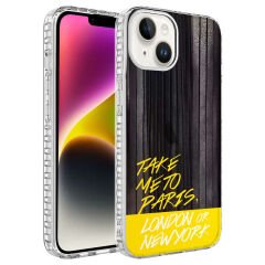 iPhone 14 Plus Kılıf Airbag Kenarlı Renkli Desenli Silikon Elegans Kapak