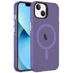 iPhone 13 Kılıf Magsafe Şarj Özellikli Buzlu Transparan C-Pro Sert Kapak kılıf