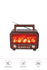 Nostalji Kablosuz Speaker Bluetooth Hoparlör Solar Panelli