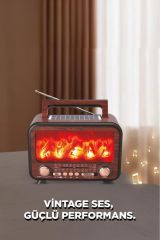 Nostalji Kablosuz Speaker Bluetooth Hoparlör Solar Panelli