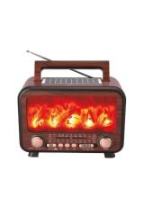 Nostalji Kablosuz Speaker Bluetooth Hoparlör Solar Panelli