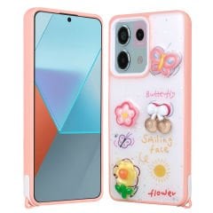 Xiaomi Redmi Note 13 Pro 5G Kılıf Parlayan Simli Kabartma Figürlü Cevze Kapak