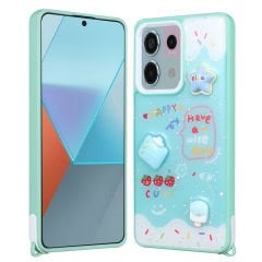 Xiaomi Redmi Note 13 Pro 5G Kılıf Parlayan Simli Kabartma Figürlü Cevze Kapak