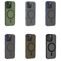 iPhone 16 Pro Kılıf Kablosuz Şarj Özellikli Mat Arka Yüzey Sio Kapak