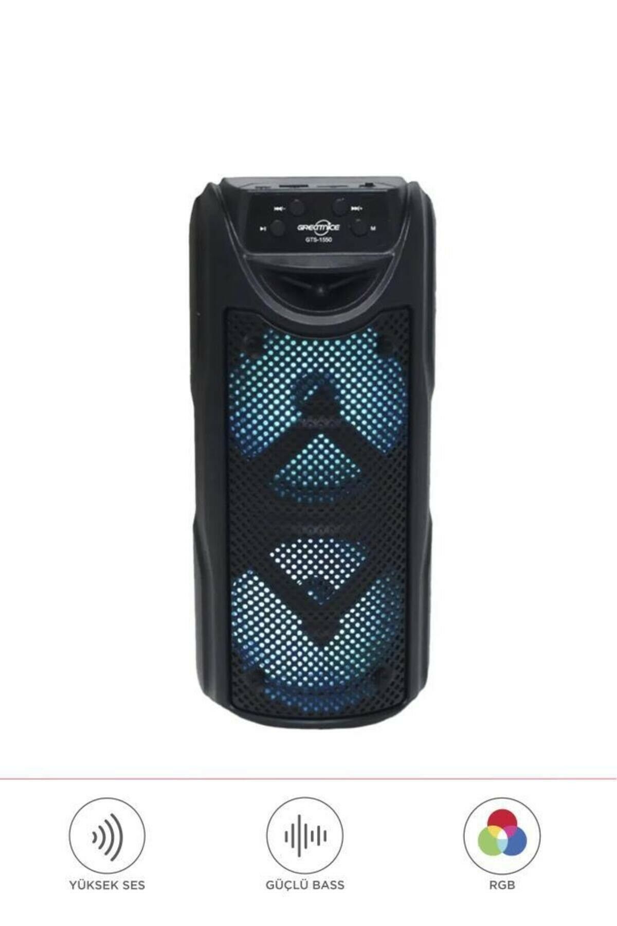 1550 RGB Ledli Taşınabilir Bluetooth Radyolu Hoparlör Parti Speaker