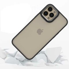 iPhone 12 Pro Max Kılıf Kamera Çıkıntılı Arkası Şeffaf Köşeleri Parlak Renkli Işlemeli Flora Kapak