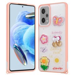 Xiaomi Redmi Note 12 Pro Plus 5G Kılıf Parlayan Simli Kabartma Figürlü Cevze Kapak