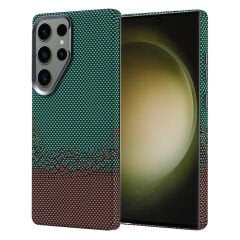 Samsung Galaxy S25 Ultra Kılıf Kablosuz Şarj Özellikli Karbon Fiber Görünümlü Nekst Kapak