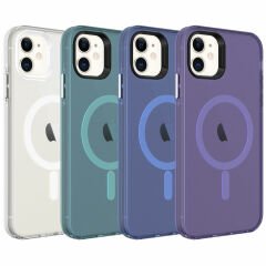 iPhone 11 Kılıf Magsafe Şarj Özellikli Buzlu Transparan C-Pro Sert Kapak kılıf