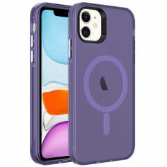 iPhone 11 Kılıf Magsafe Şarj Özellikli Buzlu Transparan C-Pro Sert Kapak kılıf