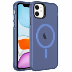 iPhone 11 Kılıf Magsafe Şarj Özellikli Buzlu Transparan C-Pro Sert Kapak kılıf