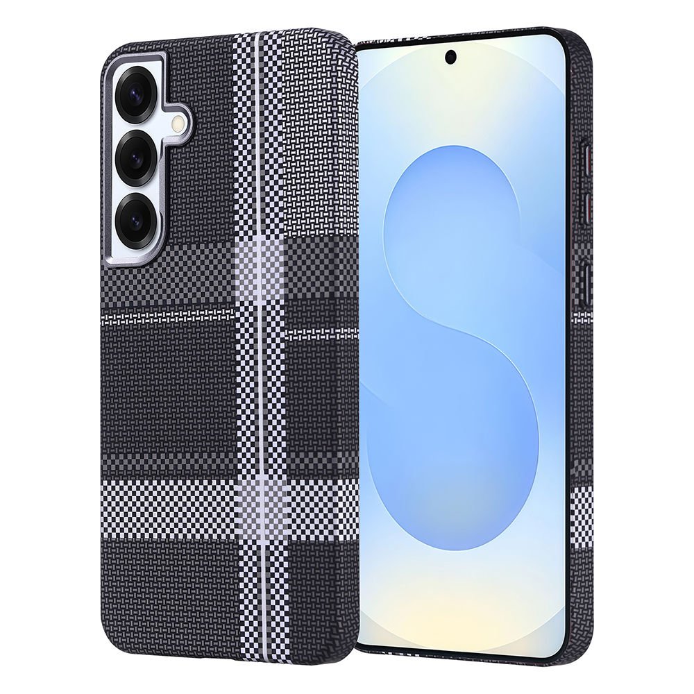 Samsung Galaxy S25 Plus Kılıf Kablosuz Şarj Özellikli Karbon Fiber Görünümlü Nekst Kapak