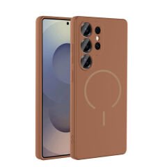 Samsung Galaxy S25 Ultra Kılıf Meta Lansman M-Safe Kamera Korumalı içi Kadife Yumuşak Renkli Süet Silikon