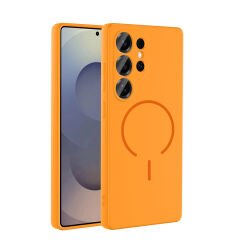 Samsung Galaxy S25 Ultra Kılıf Meta Lansman M-Safe Kamera Korumalı içi Kadife Yumuşak Renkli Süet Silikon