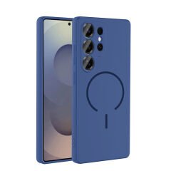 Samsung Galaxy S25 Ultra Kılıf Meta Lansman M-Safe Kamera Korumalı içi Kadife Yumuşak Renkli Süet Silikon