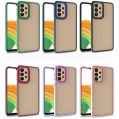 Samsung Galaxy A73 Kılıf Kamera Çıkıntılı Arkası Şeffaf Köşeleri Parlak Renkli Işlemeli Flora Kapak