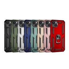 iPhone 14 Plus Kılıf Vega Tank Sert Yüzüklü Standlı Zırh Koruma Kapak