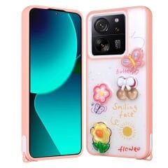 Xiaomi Mi 13T Kılıf Parlayan Simli Kabartma Figürlü Cevze Kapak