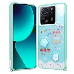 Xiaomi Mi 13T Kılıf Parlayan Simli Kabartma Figürlü Cevze Kapak