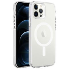 iPhone 12 Pro Kılıf Magsafe Şarj Özellikli Buzlu Transparan C-Pro Sert Kapak kılıf