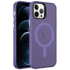 iPhone 12 Pro Kılıf Magsafe Şarj Özellikli Buzlu Transparan C-Pro Sert Kapak kılıf