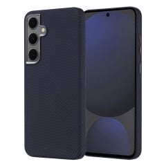 Samsung Galaxy S24 FE Kılıf Kablosuz Şarj Özellikli Karbon Fiber Görünümlü Nekst Kapak