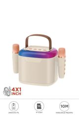 D51 Beyaz Çift Mikrofonlu Kablosuz Parti Hoparlörü