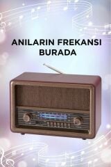 D56 Ahşap Nostaljik Uzaktan Kumandalı Bluetooth Hoparlör – Radyo, USB/TF, TWS, Şarjlı