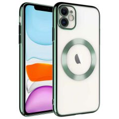 iPhone 11 Kılıf Wireless Şarj Özellikli Sert PC Riksos Magsafe Kapak
