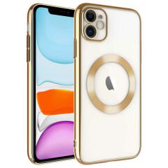 iPhone 11 Kılıf Wireless Şarj Özellikli Sert PC Riksos Magsafe Kapak