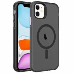 iPhone 12 Kılıf Magsafe Şarj Özellikli Buzlu Transparan C-Pro Sert Kapak kılıf