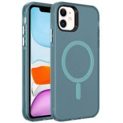 iPhone 12 Kılıf Magsafe Şarj Özellikli Buzlu Transparan C-Pro Sert Kapak kılıf