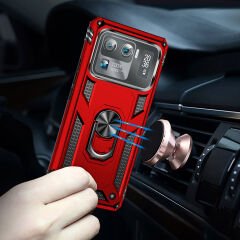 Xiaomi Mi 11 Ultra Kılıf Vega Tank Sert Yüzüklü Standlı Zırh Koruma Kapak