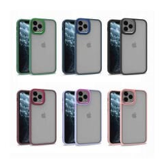 iPhone 11 Pro Kılıf Kamera Çıkıntılı Arkası Şeffaf Köşeleri Parlak Renkli Işlemeli Flora Kapak