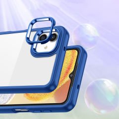 Samsung Galaxy A04 Kamera Çıkıntılı Arkası Şeffaf Köşeleri Parlak Renkli Işlemeli Flora Kapak