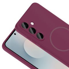 Samsung Galaxy S23 FE Kılıf Meta Lansman M-Safe Kamera Korumalı içi Kadife Yumuşak Renkli Süet Silikon