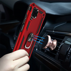 Huawei P40 Lite Kılıf Vega Tank Sert Yüzüklü Standlı Zırh Koruma Kapak