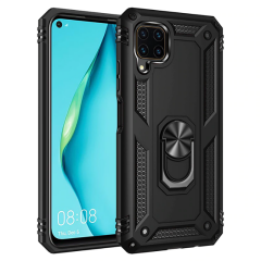 Huawei P40 Lite Kılıf Vega Tank Sert Yüzüklü Standlı Zırh Koruma Kapak