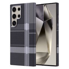 Samsung Galaxy S24 Ultra Kılıf Kablosuz Şarj Özellikli Karbon Fiber Görünümlü Nekst Kapak