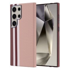 Samsung Galaxy S24 Ultra Kılıf Kablosuz Şarj Özellikli Karbon Fiber Görünümlü Nekst Kapak