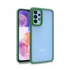 Samsung Galaxy A23 Kılıf Kamera Çıkıntılı Arkası Şeffaf Köşeleri Parlak Renkli Işlemeli Flora Kapak