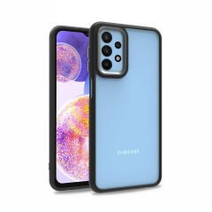 Samsung Galaxy A23 Kılıf Kamera Çıkıntılı Arkası Şeffaf Köşeleri Parlak Renkli Işlemeli Flora Kapak