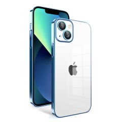 iPhone 13 Kılıf Kamera Korumalı Renkli Çerçeveli  Garaj Kapak