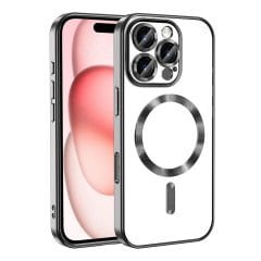 iPhone 16 Pro Kılıf Kamera Korumalı Kablosuz Wireless Şarj Özellikli Demre Kapak